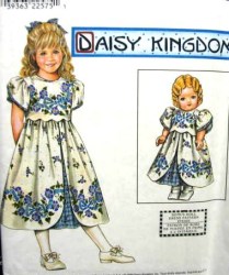 8554 DK SCALLOP FLARE EMPIRE DRESS,18''DOLL PATTERN 3-6,7-12,8-14